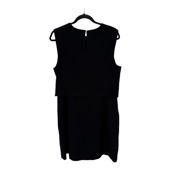Theory Dress Crepe Sculpted Layer MiniDress black size 14 - Picture 4 of 8